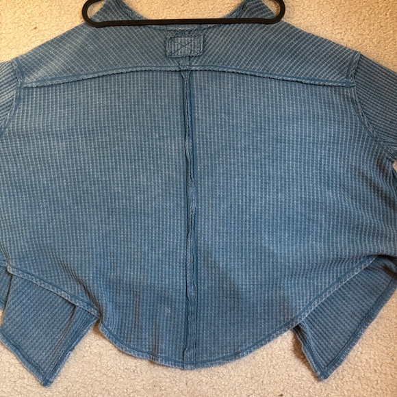 FREE PEOPLE We The Free Coraline Thermal Top in Blue Legion - Picture 3 of 3